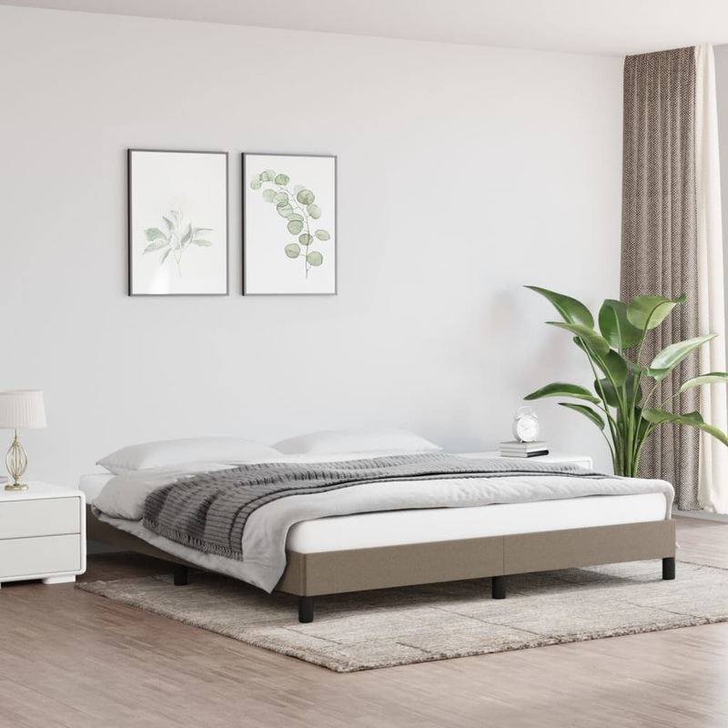 Cadre de lit sans matelas taupe 160x200 cm tissu
