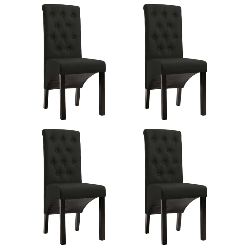 Chaises  manger lot de 4 noir tissu