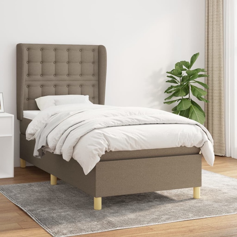 Sommier  lattes de lit avec matelas Taupe 100x200 cm Tissu