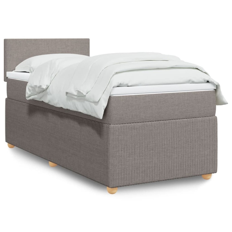 Sommier  lattes de lit avec matelas Taupe 90x190 cm Tissu
