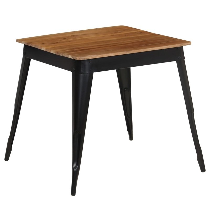 Table  manger Bois d'acacia massif et acier 75x75x76 cm