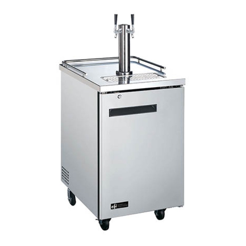 EFI CBBSDD1-24CC 23.5" 1-Keg Solid Door Stainless Steel Direct Draw Beer Dispenser with 2 Taps