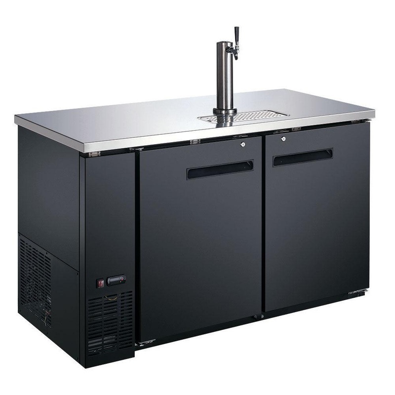 Nella 59 2-Keg Solid Black Beer Dispenser With 1 Tap - 50067