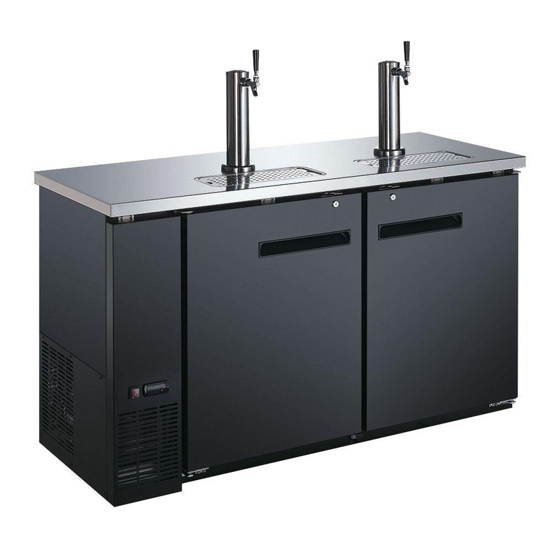 Nella 61 2-Keg Solid Black Beer Dispenser With 2 Taps - 50064