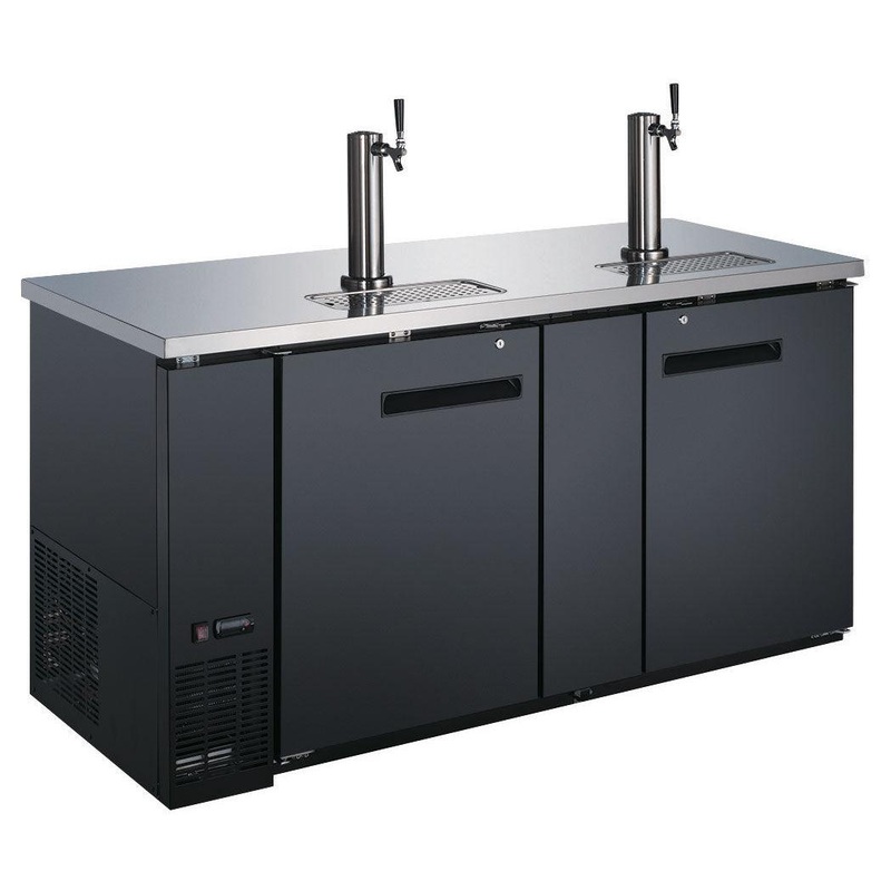 Nella 69 3-Keg Solid Black Beer Dispenser With 2 Taps - 50068