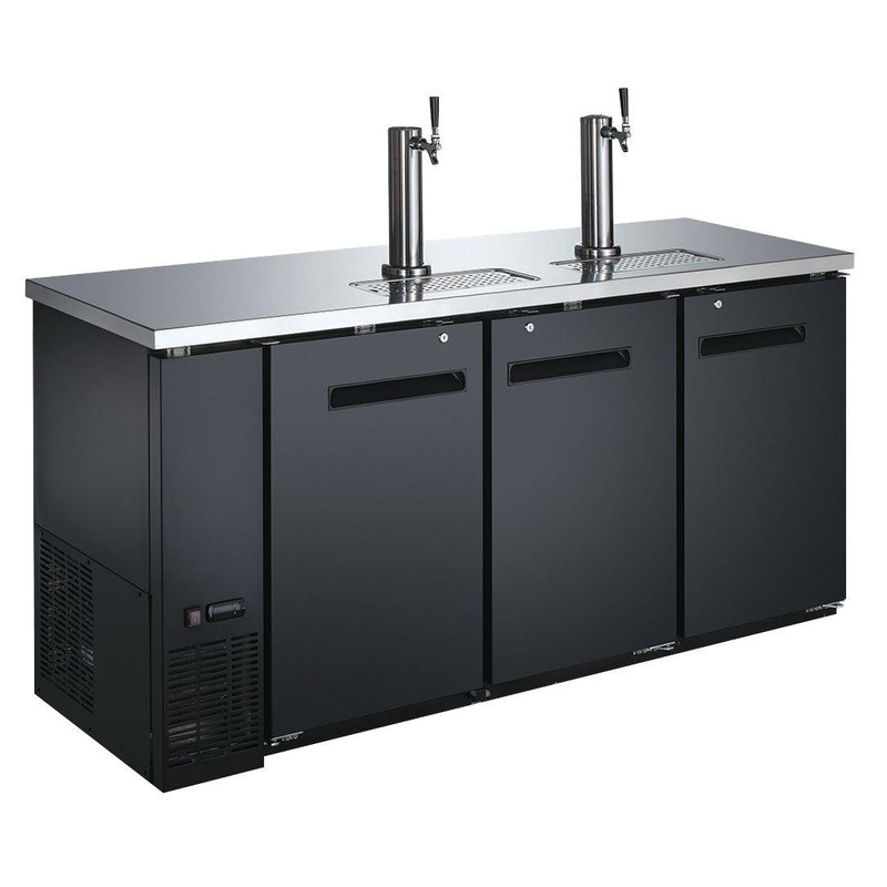 Nella 73 3-Keg Solid Black Beer Dispenser With 2 Taps - 50065