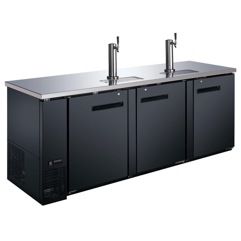 Nella 90 4-Keg Solid Black Beer Dispenser With 2 Taps - 50069