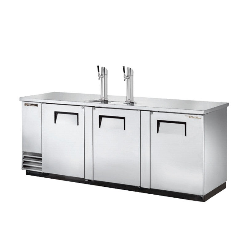 True TDD-4-S-HC 90" 4-Keg Stainless Steel Direct Draw Beer Dispenser With 2 Taps