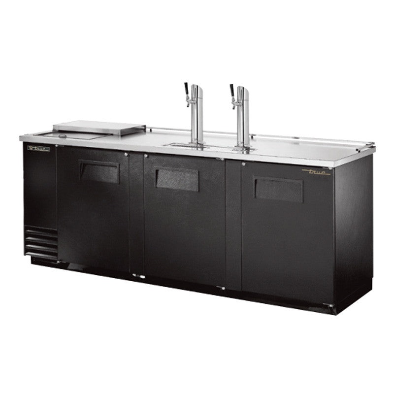 True TDD-4CT-HC 90" 4-Keg Solid Black Club Top Direct Draw Beer Dispenser With 2 Taps