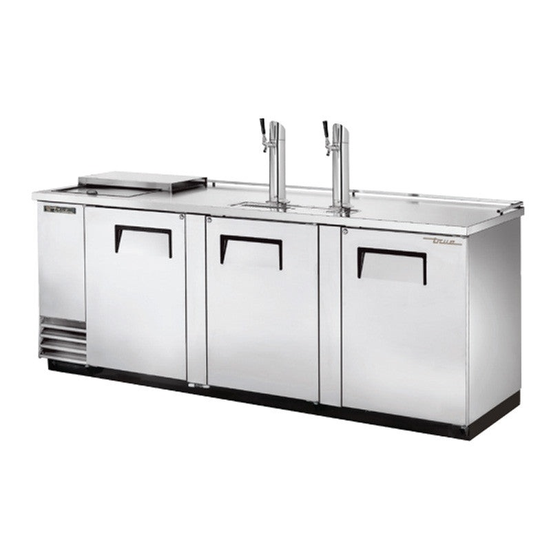 True TDD-4CT-S-HC 90" 4-Keg Stainless Steel Club Top Direct Draw Beer Dispenser With 2 Taps