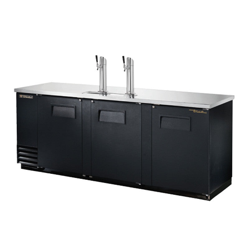 True TDD-4-HC 90" 4-Keg Solid Black Direct Draw Beer Dispenser With 2 Taps