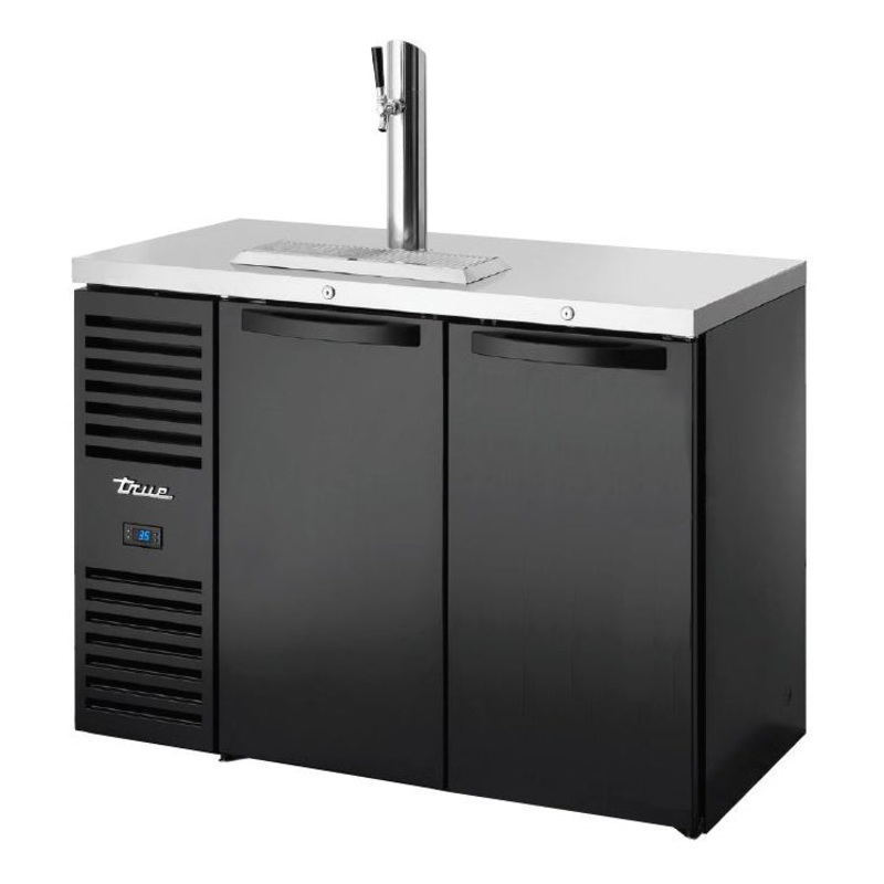 True TDR48-RISZ1-L-B-SS-1 48" 3-Keg Solid Swing Door Back Bar Beer Dispenser With 1 Tap