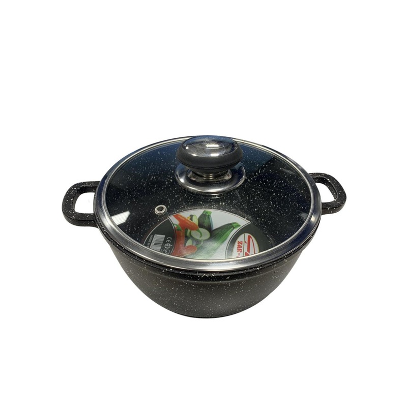 Acrochef 8.5" Black Frying Pot with Black Handle - RP-420