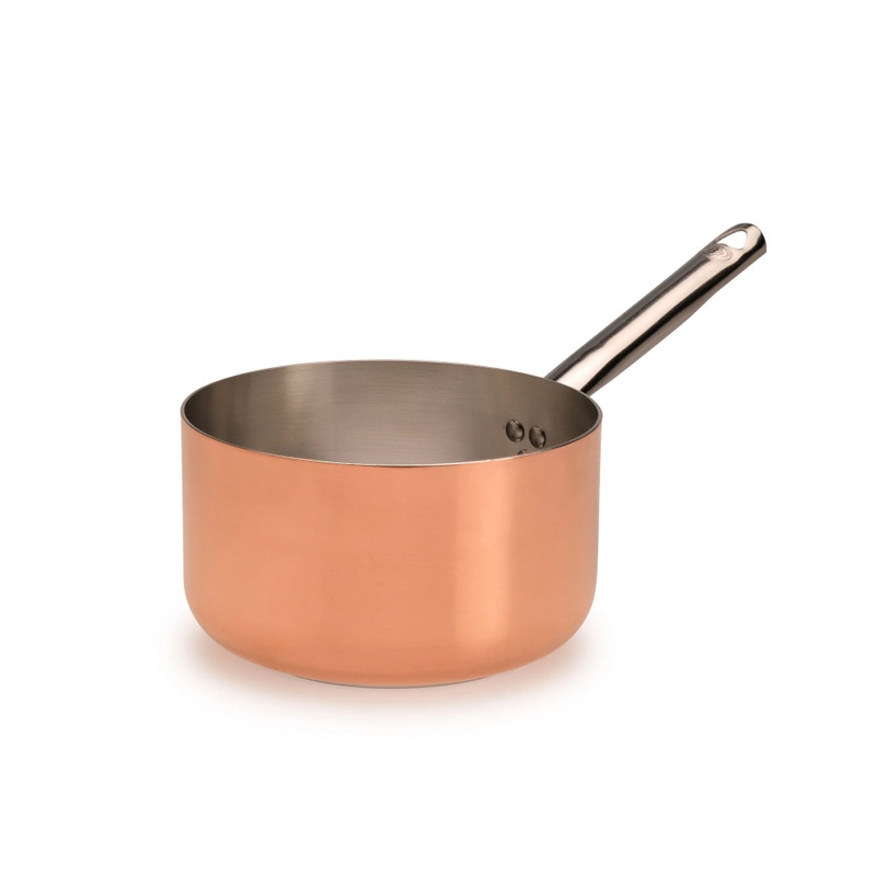 Pentole Agnelli ALCU105PI20 7.8" Brass Copper Saucepan with Handle