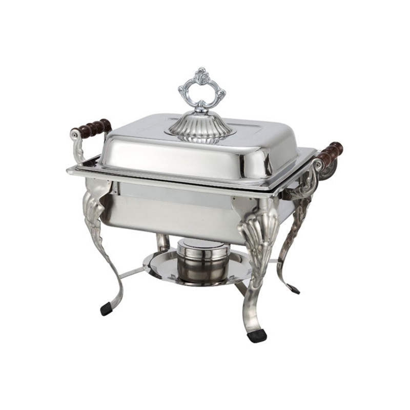 Winco Crown 4 Qt. Stainless Steel Half-Size Chafer - 508