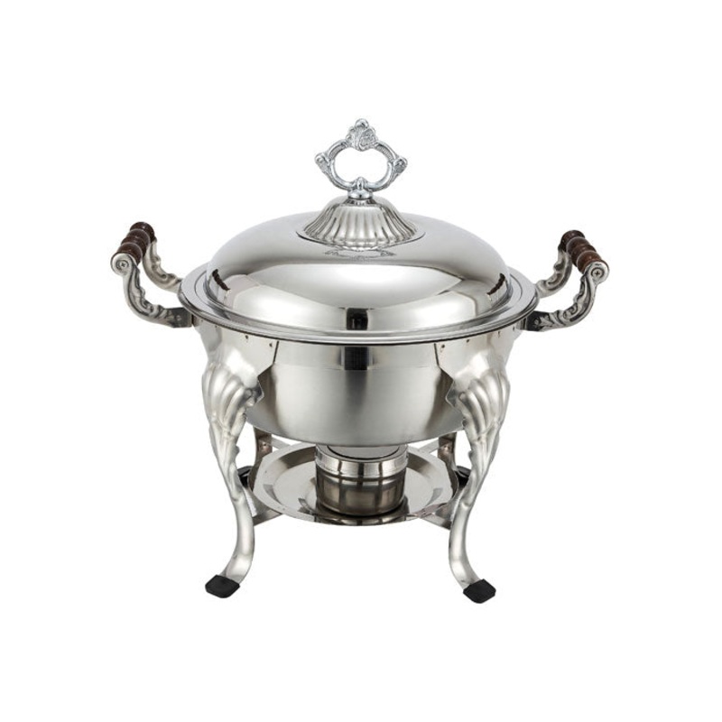 Winco Crown 6 Qt. Stainless Steel Round Chafer - 708