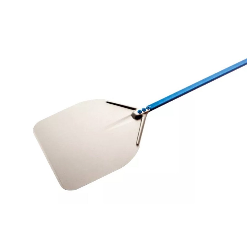 GI Metal A-37R/120 Azzurra 14 Aluminum Rectangular Pizza Peel with 47 Handle