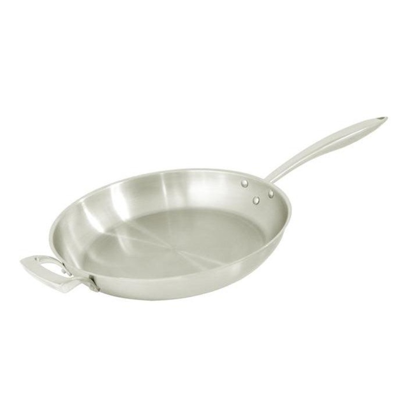 Browne 14" Thermalloy Deluxe Stainless Steel Fry Pan with Natural Finish - 5724054