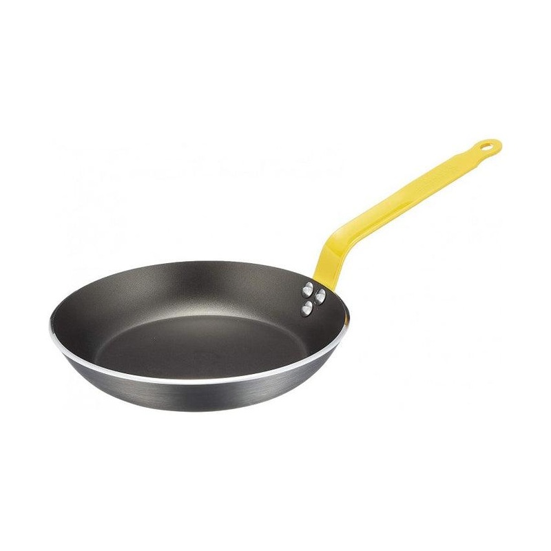 de Buyer 9.5" Choc Non-Stick Aluminum Fry Pan with Yellow Handle - 8070.24