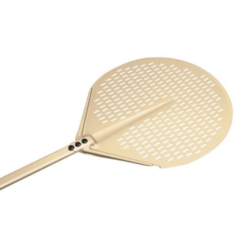 GI-Metal 73" Anodized Aluminum Round Perforated Pizza Peel With 59" Handle - AV-37F