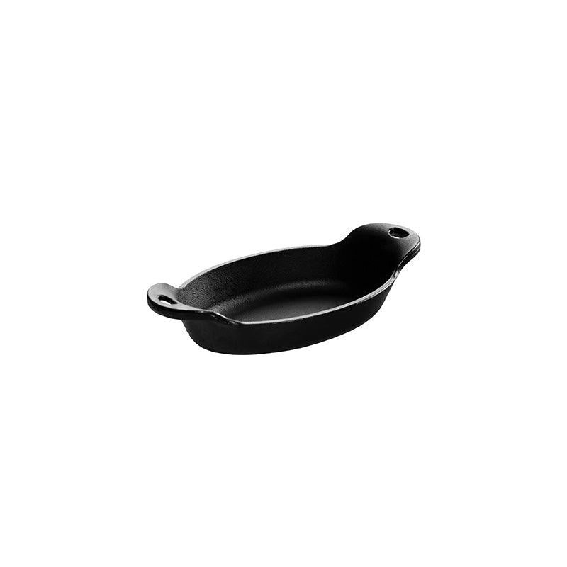 Lodge HMSOV 9 oz. Heat Treated Mini Oval Cast Iron Server