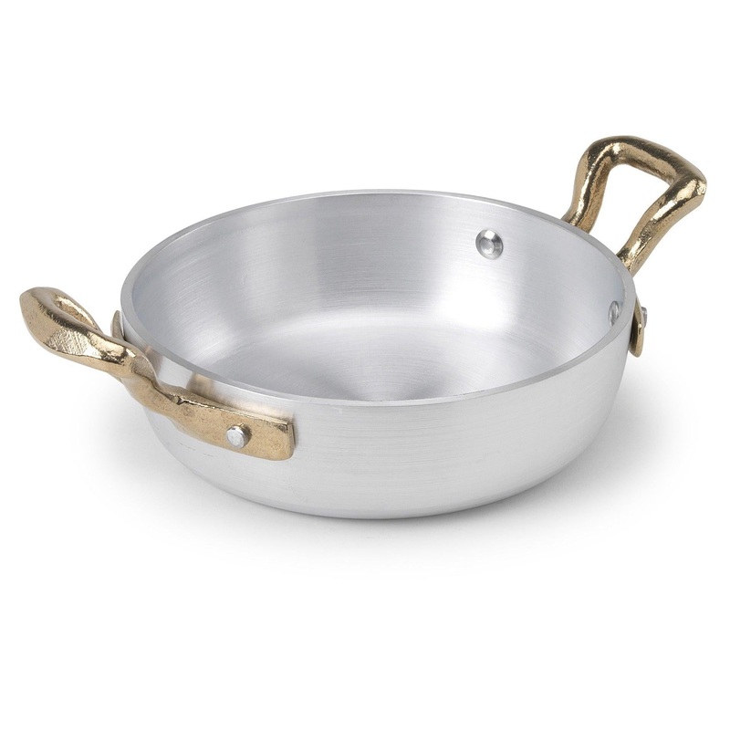 Pentole Agnelli ALMA11016 7" Aluminum Omelette Pan with Brass Handles