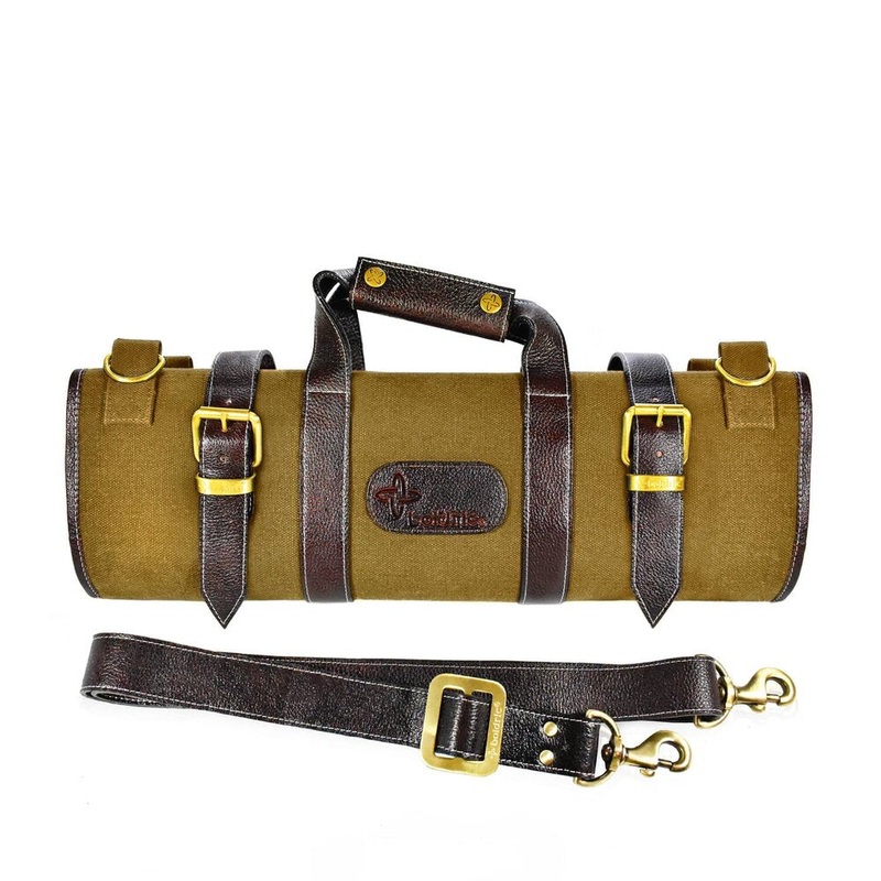 Boldric BOCK108 17-Pocket Khaki Canvas Roll Knife Bag