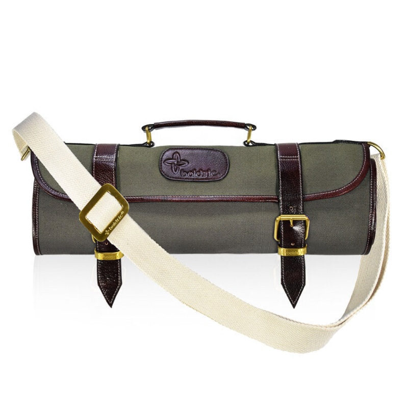 Boldric BOCKR108 15" 9-Pocket Canvas Roll Knife Bag - Green