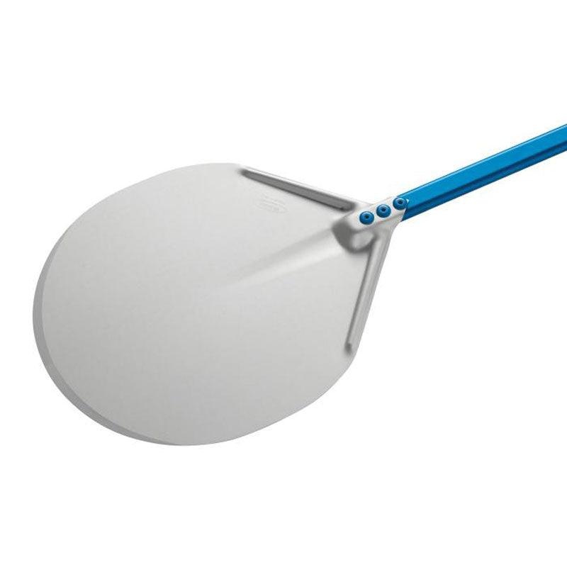 GI Metal A-32/120 Azzurra 13 Aluminum Round Pizza Peel with 47 Handle
