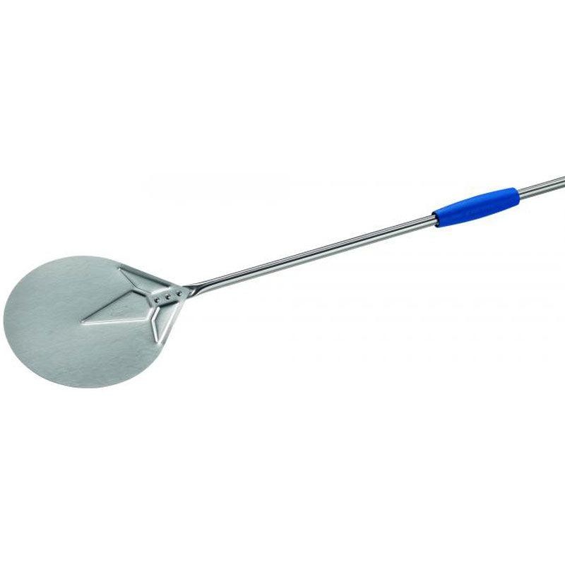 GI Metal I-20/75 Azzurra 8" Stainless Steel Round Pizza Peel with 30" Handle