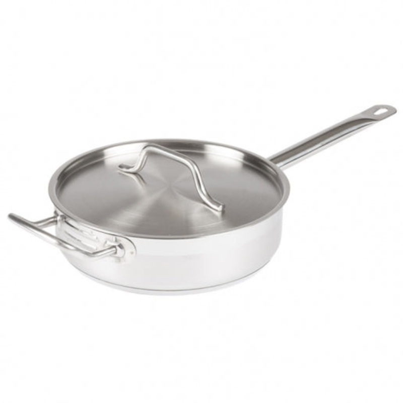 Winco SSET-5 5 Qt. Stainless Steel Saute Pan