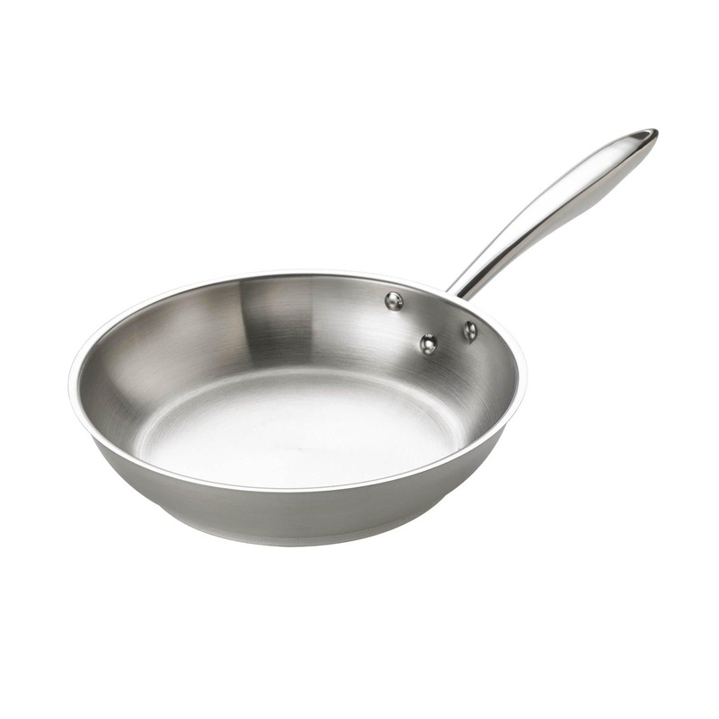 Browne 9.5" Thermalloy Deluxe Stainless Steel Fry Pan with Natural Finish - 5724050
