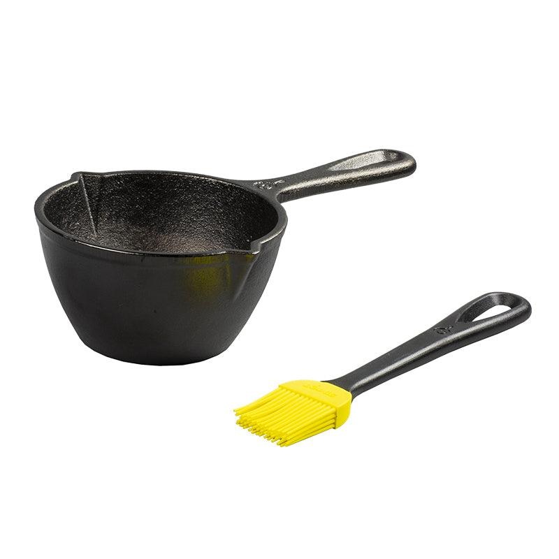 Lodge Cast Iron Melting Pot and Silicone Brush - LMPB21