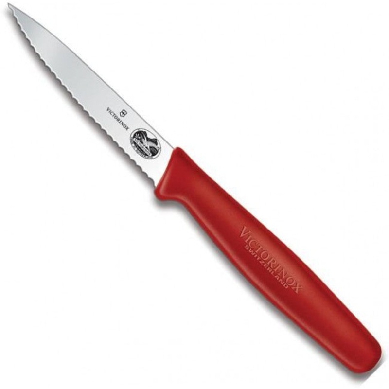 Victorinox 3.25" Stainless Steel Serrated Paring Knife - Red - 5.0631
