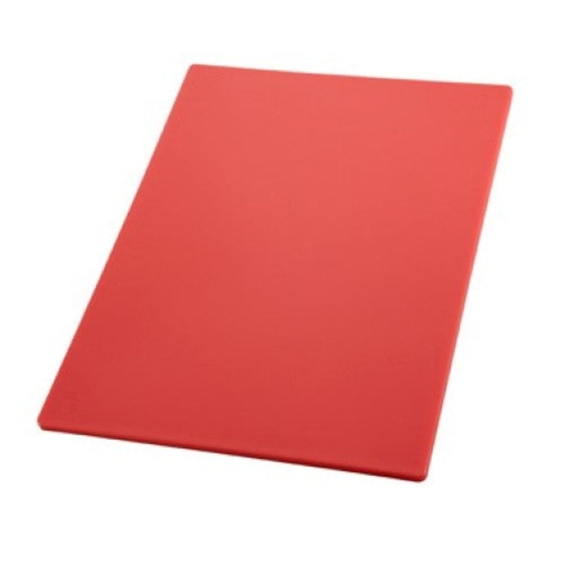 Winco CBRD-1218 12" x 18" x 0.5" Rectangular Cutting Board - Red