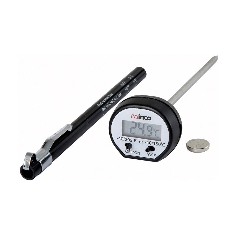 Winco TMT-DG1 4.75 Probe Digital Instant Read Thermometer - Black