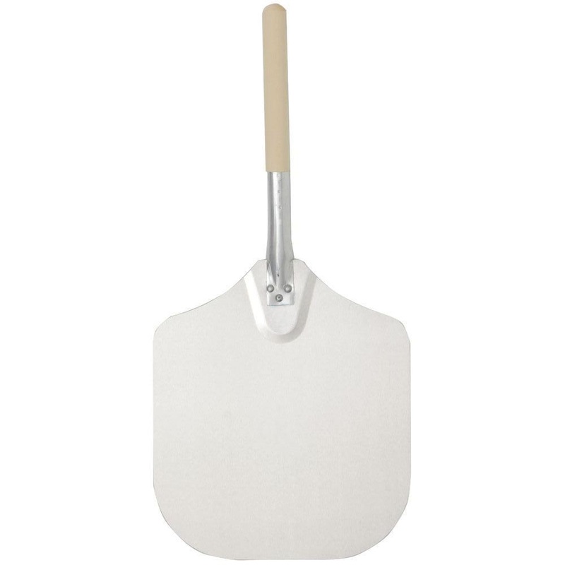 American Metalcraft 2814 14" x 16" Aluminum Pizza Peel with 14" Wooden Handle