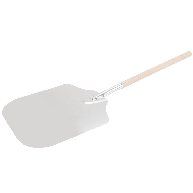 American Metalcraft 3714 14" x 16" Aluminum Pizza Peel with 21" Wooden Handle