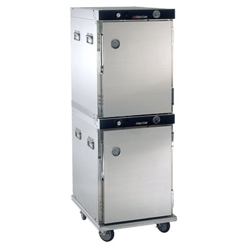 Cres Cor H339-214C 23.87" Insulated Stainless Steel Mobile Stacked Hot Holding Cabinet - 120V/1,800W