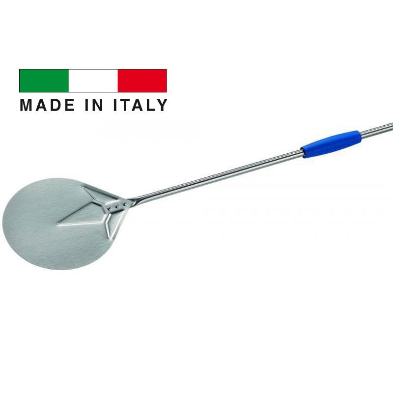 GI Metal I-20/120 Azzurra 8 Stainless Steel Round Pizza Peel with 47 Handle