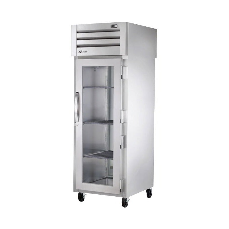 True STR1HPT-1G-1S 27.5" Pass-Thru Glass Front / Solid Rear Swing Door Heated Cabinet - 1500W