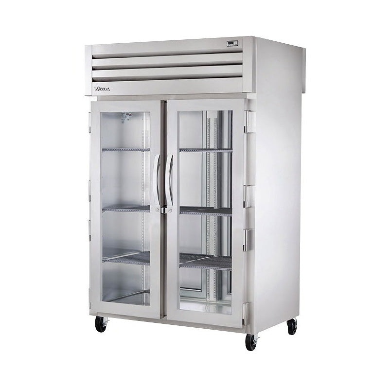 True STR2HPT-2G-2S 52" Reach-In Pass-Thru Glass Front / Solid Rear Swing Door Holding Cabinet - 3000W