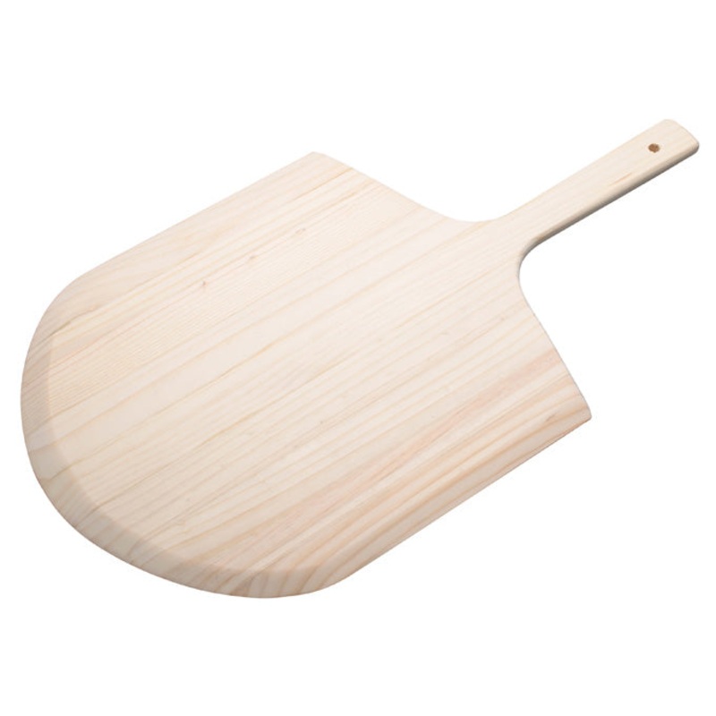 Winco WPP-1424 14" x 15" Wooden Pizza Peel with 9" Handle