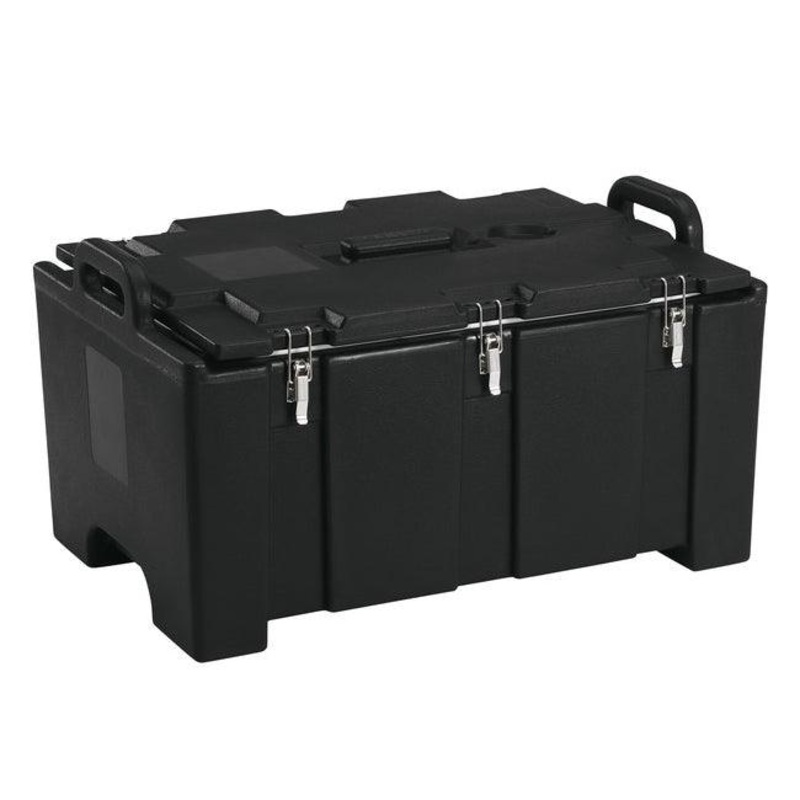 Cambro 100MPC110 Camcarrier 100 Series Black Top Loading Deep Insulated Food Pan Carrier - 26" x 18" x 15"