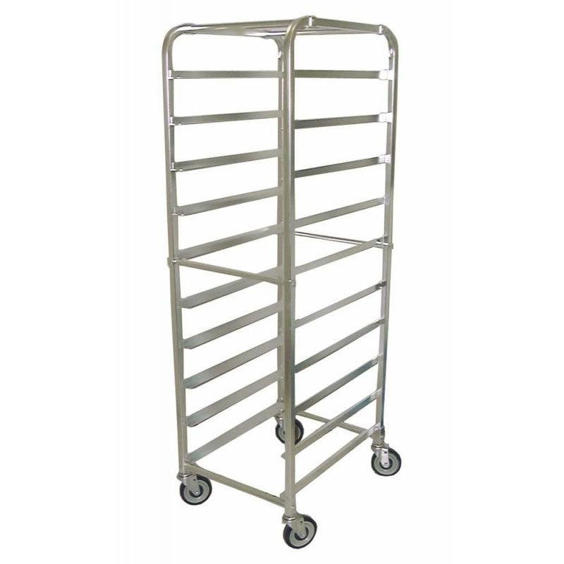 Nella 10-Tier Aluminum Pan Rack / Bun Tray Rack with Curved Top - 13500