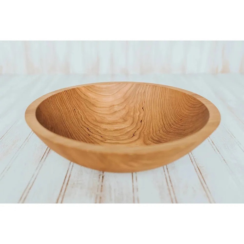 12 inch Cherry Bowl Bees Oil Finish