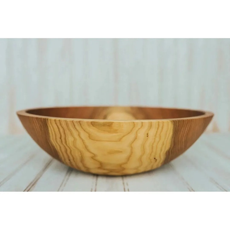 15 inch Large Cherry Wood Bowls with Bees Oil Finish