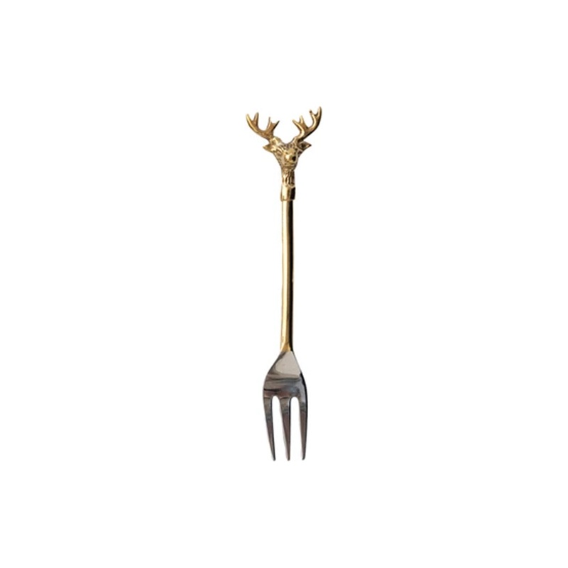 Brass Reindeer Appetizer Fork