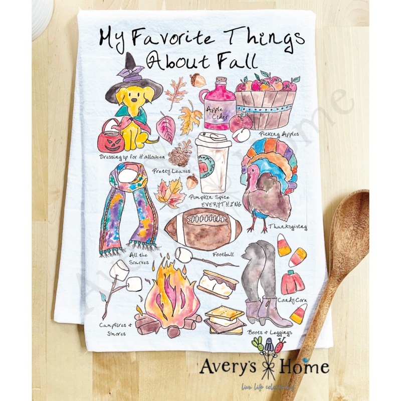 Favorite Things About Fall Kitchen Towel