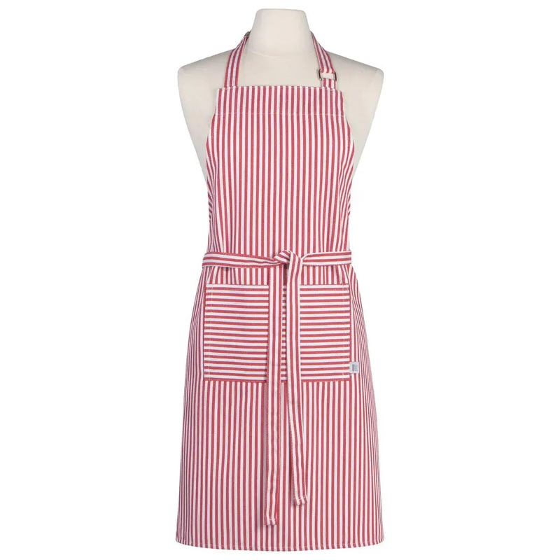 Narrow Red Stripe Chef's Apron